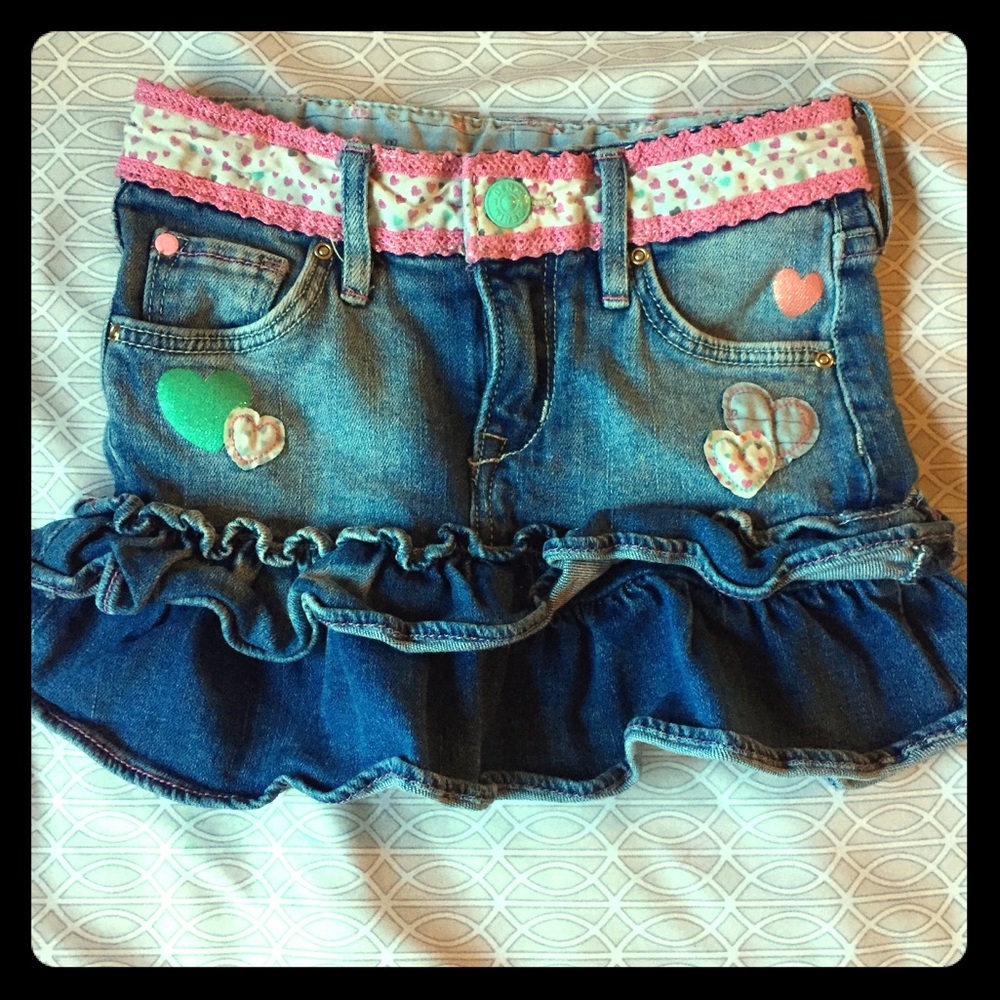 Toddler girls H&M denim skirt jean 2y jean ruffle